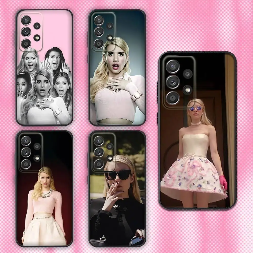 

S-Scream Queens E-Emma Roberts Phone Case For Samsung Galaxy A13,A21s,A22,A31,A32,A52,A53,A71,A80,Soft Black Shell