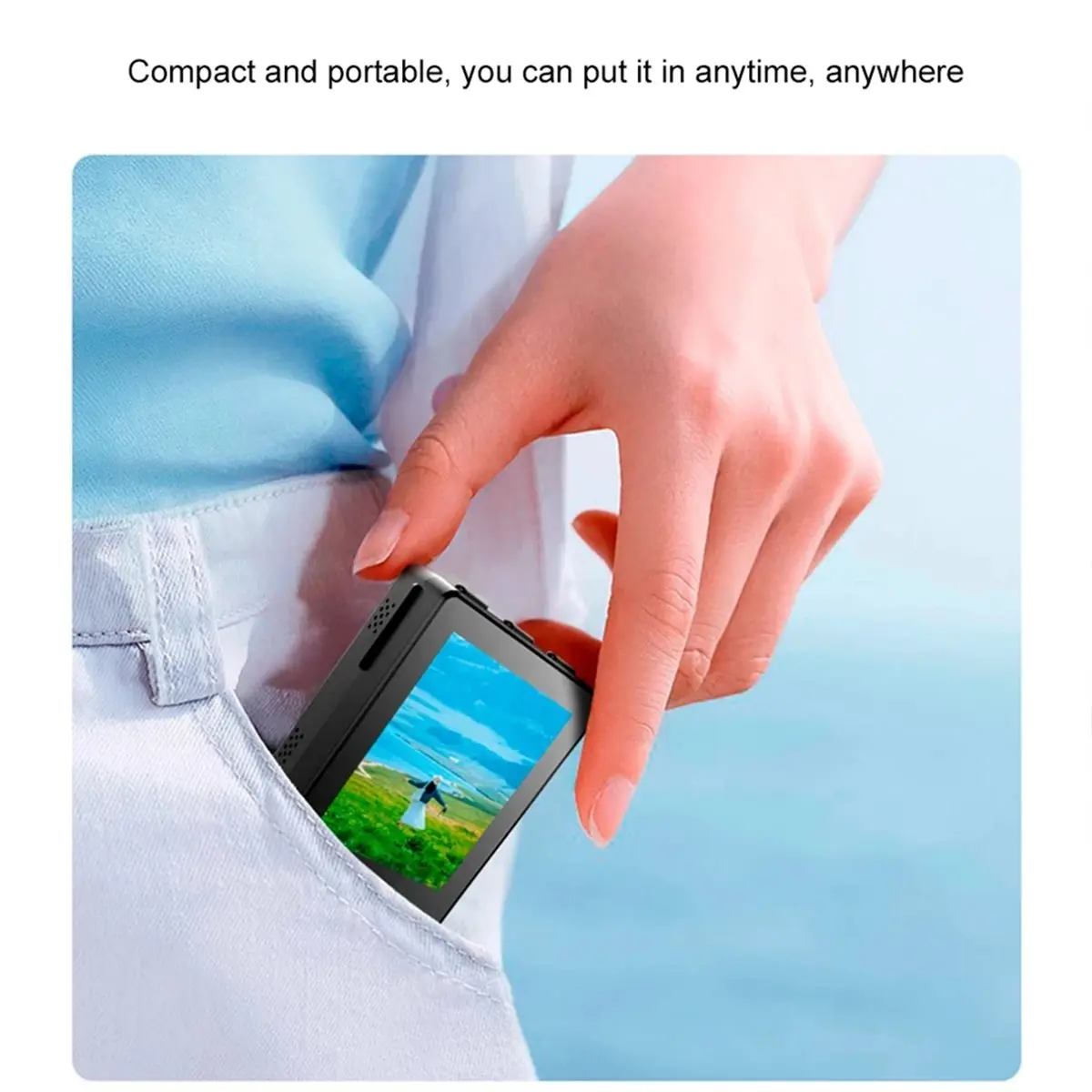 Y60A NEW-Mini Portable Smartphone Selfie Screen Display for Rear Camera Wireless Selfie Vlog Live Monitor for IPhone Android