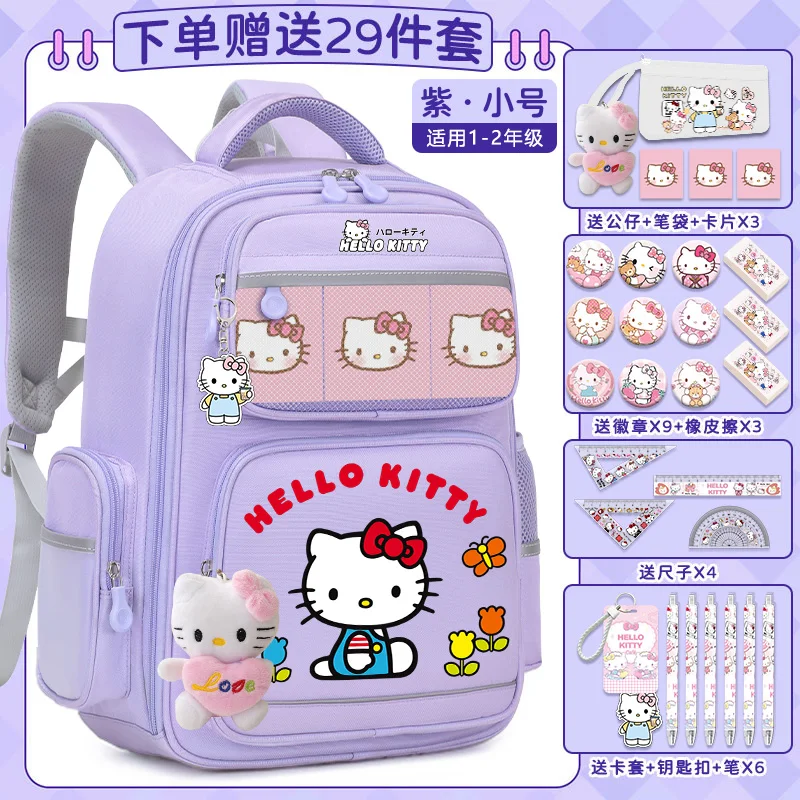 Sanrio New Hello Kitty studente zainetto resistente alle macchie Casual e leggero zaino simpatico cartone animato di grande capacità