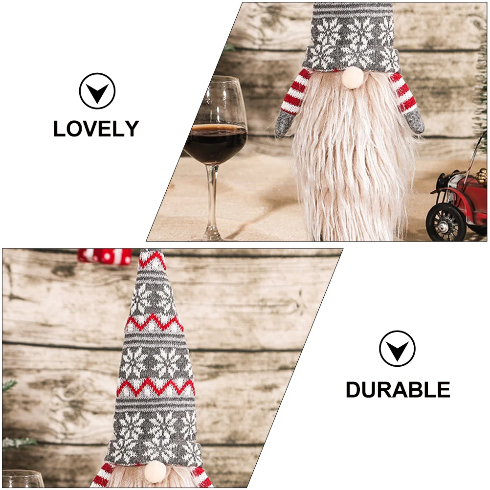 

4 шт., рождественские чехлы для бутылок красного вина, износостойкие рождественские вечерние поставки, декор для бутылок вина, рождественские аксессуары для стола