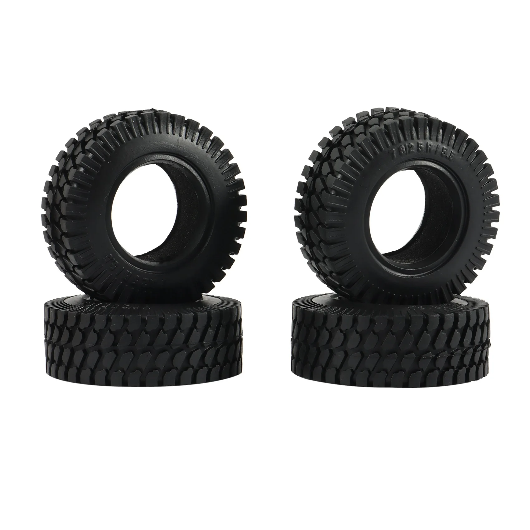 4PCS 75MM 1.55Inch Rubber Wheel Tires Tyre for RC Crawler Car Axial Yeti Jr 90069 D90 TF2 Tamiya CC01 LC70 MST JIMNY