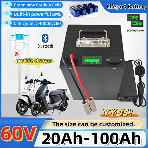 ZXLLAFT Vervangende accu 60V 12Ah 15Ah 25Ah 30Ah Lithiumaccu 20Ah Oplaadbare accu's 60V Accu's voor elektrische scooters met BMS voor 250W - 1800W Motor Kit,60v30ah ZXLLAFT Vervangende accu 60V 12Ah 15Ah 25Ah 30Ah Lithiumaccu 20Ah Oplaadbare accu's 60V Accu's voor elektrische scooters met BMS voor 250W - 1800W Motor Kit,60v30ah
