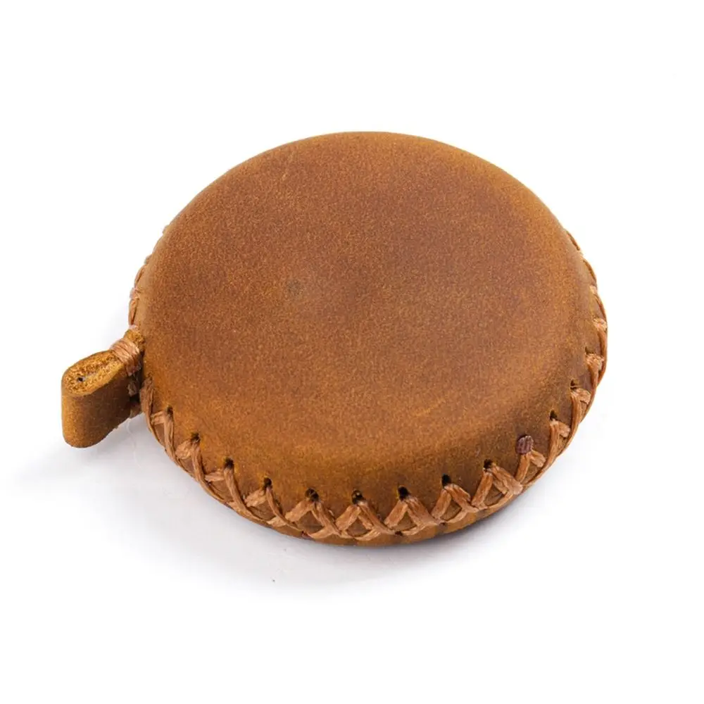 Soft Handmade Leather Tape Measure Vintage Retractable Roll Measure Tape 1.5M Portable RetractableTape Measure Sewing Tools