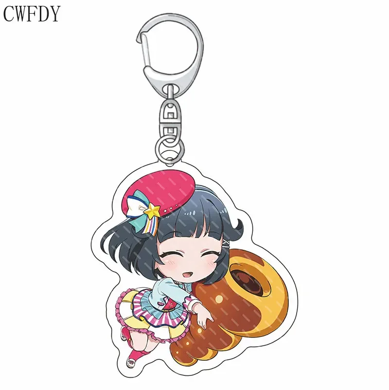 Anime BanG Dream!  Poppin'Dream!  6cm Nyubara Reona Toyama Kasumi Tamade Chiyu Acrylic Keychain Plate Props Cosplay Pendant Gift