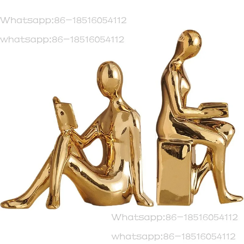 Decoration Crafts Statues Creative Brief Sitting Position Doll Figurine Miniatures Home Room Book Wine Cabinet Desktop Ornament