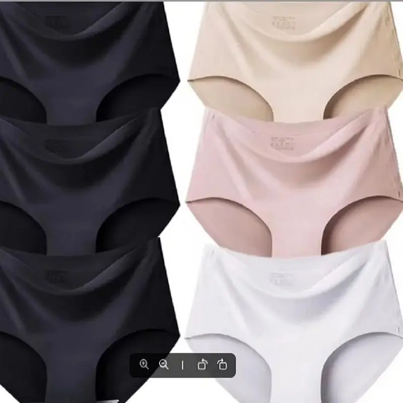 6PCS/Set Women\'s Panties Seamless Female Underwear Plus Size Cozy Briefs Breathable Silk Satin Lingerie Hot Sale Underpants