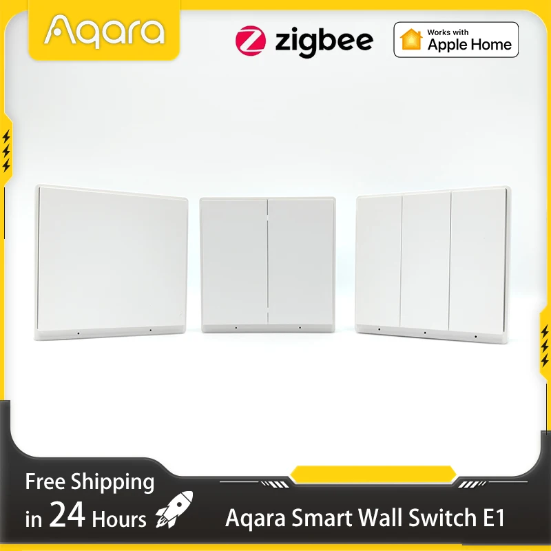 

Умный настенный переключатель Aqara E1, версия Zigbee 3,0, беспроводной переключатель света с ключом, пожарный провод с/без нейтрали для приложения Xiaomi Home Homectit