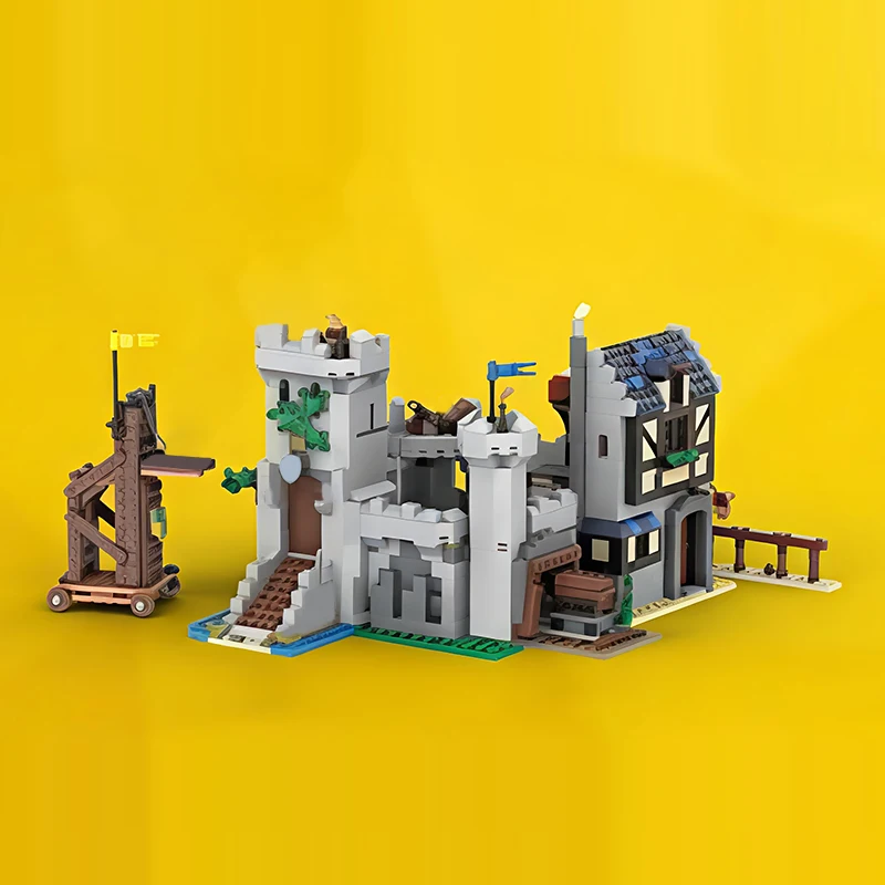 Medieval Castle Model MOC Building Bricks Rock Castle Combo Kit Modular Technology Children Holiday Gifts Assemble Toys Suit