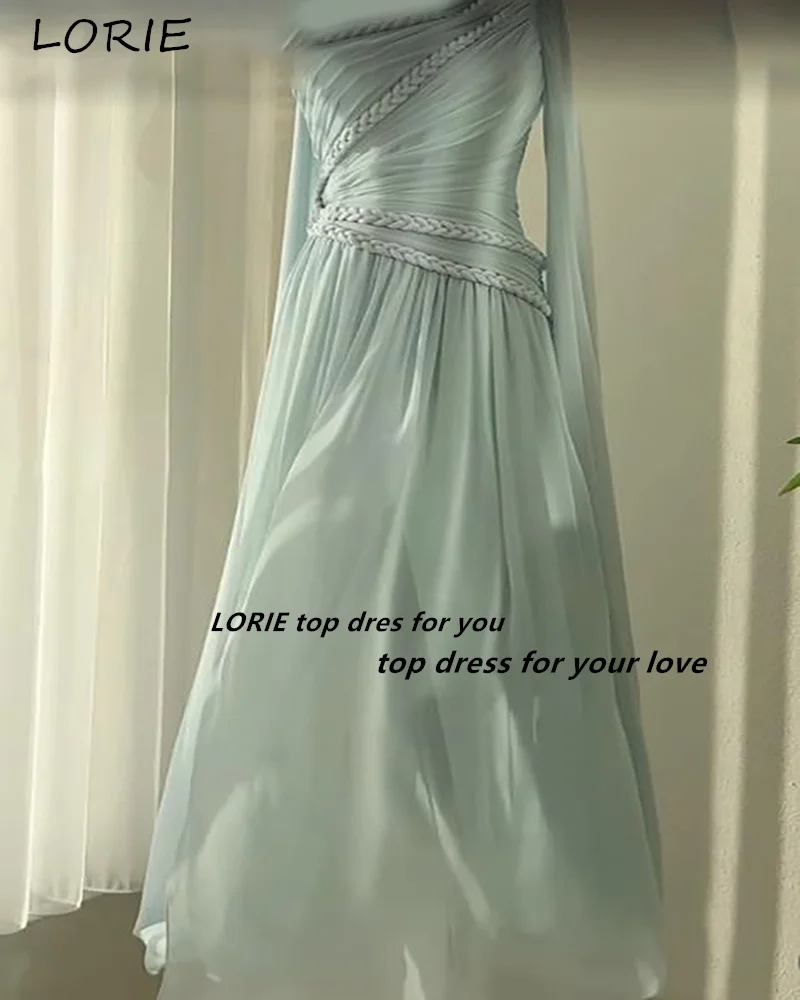 LORIE Shiny Satin Evening Dresses Elegant Sweetheart Pleats Backless A-Line Arabia Prom Gown Ruched Party Dresses Customized