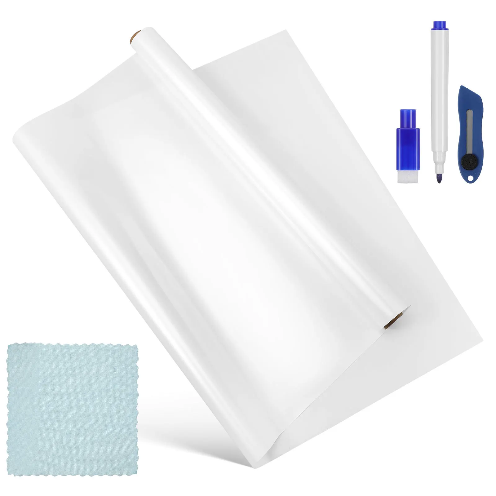 Static Whiteboard Stickers Large Dry Erase Wall Waterproof Classroom Decor Peel Stick Roll White Board Paper