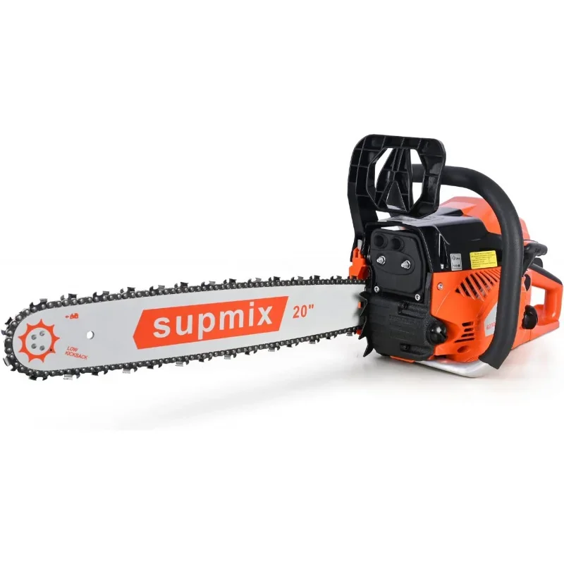 62cc Gas Chainsaw 20 Inch Gas Powered Chainsaws 2-Cycle Petrol Handheld Gasoline Chain Saw Power Saws Cutting Wood Tree Trim