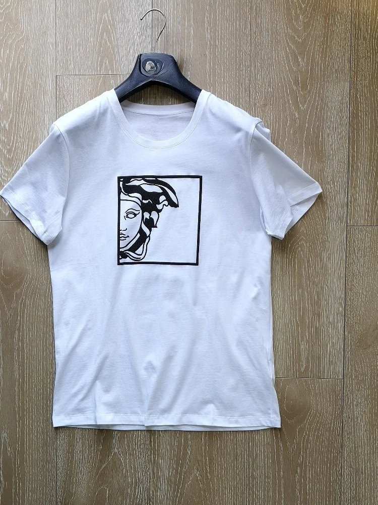 Luxury Streetwear Brand Summer Fashion Men's Pure Cotton Round-neck Casual Loose and Versatile Short-sleeved T-shirt