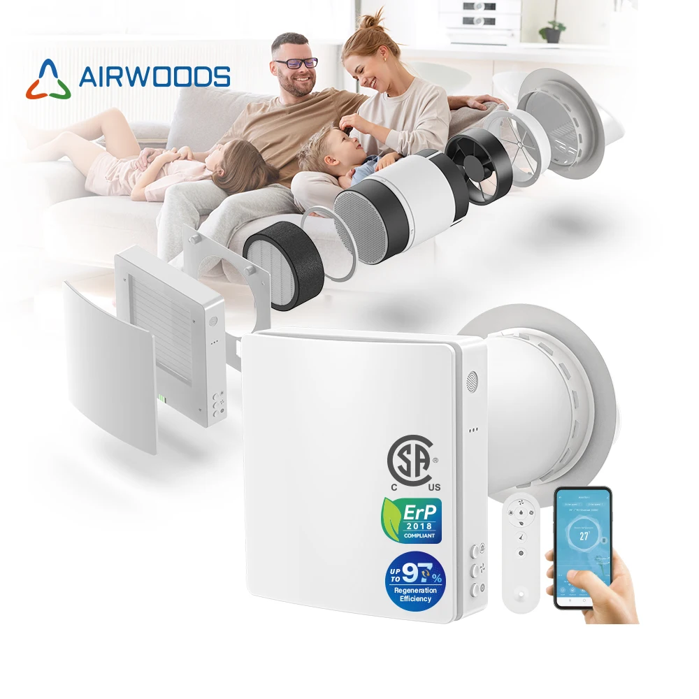 

ErP2018 Compliant Single Room Heat Recovery Unit with CO2 Monitoring Energy Class a Ventilation System for Small Space