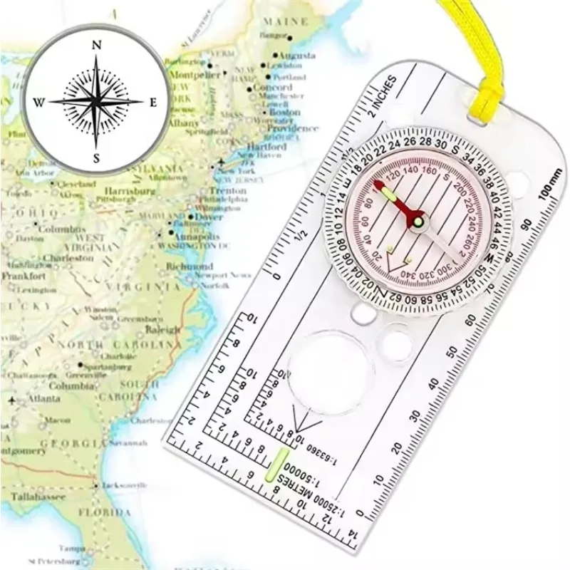 Compass DC40-3A Navigation Map Ruler Reading Scouting Scale Outdoor Orienteering Gear for Hunting Survival Travel Backpacking