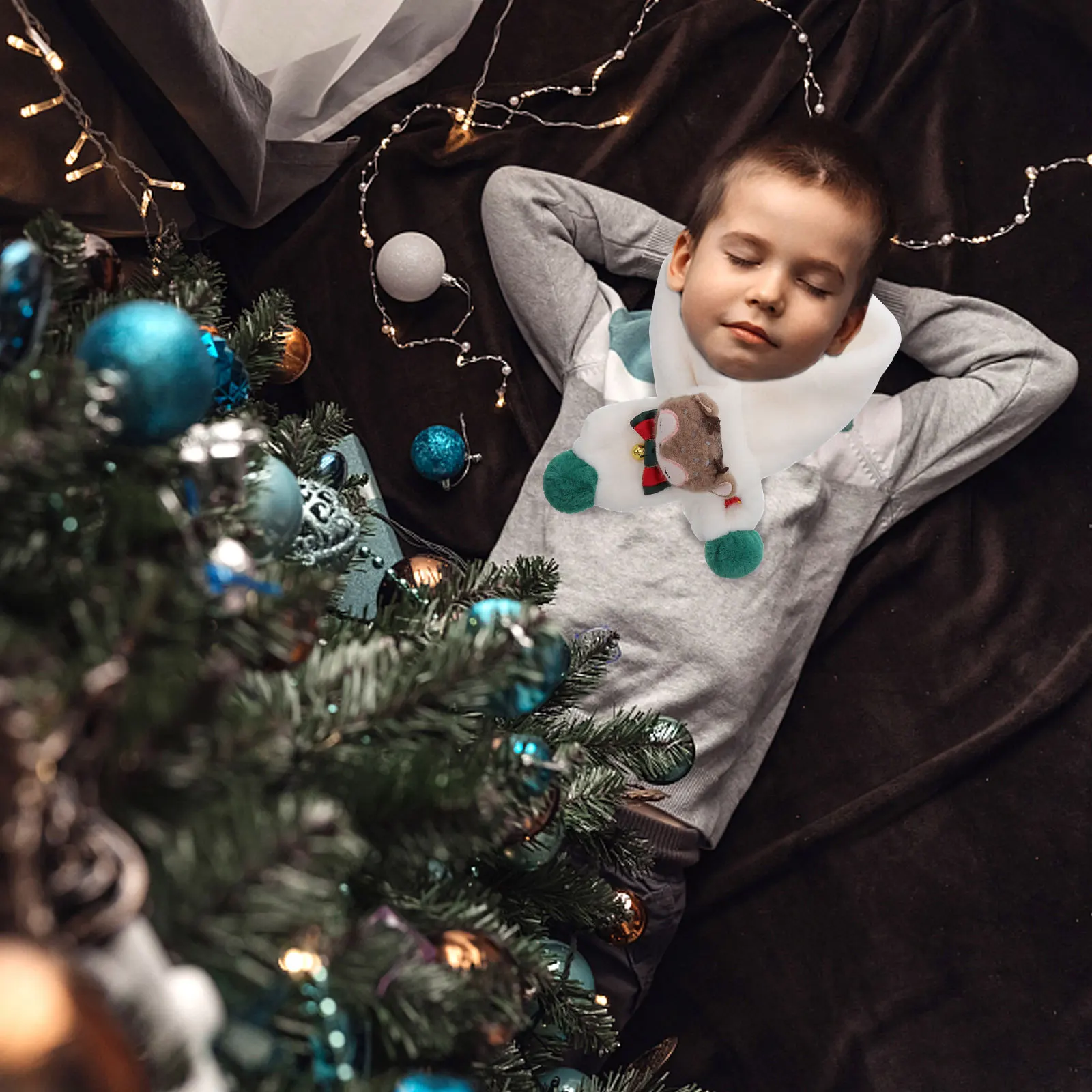 ผ้าพันคอเด็ก 1 ชิ้น ลายสุนัขจิ้งจอก สำหรับฤดูหนาว ให้ความอบอุ่น น่ารัก เหมาะเป็นของขวัญสำหรับเด็กในสภาพอากาศหนาวเย็น