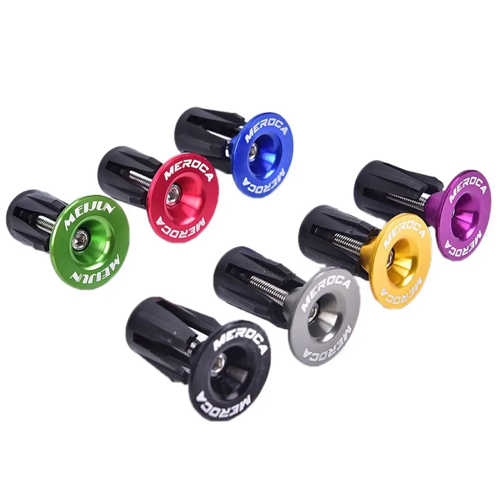 2Pcs Bike Lightweight Bar End Plugs Aluminum Road Bicycle Grip Anti-slip Firm Handlebar Caps Accessory Bike Bar End Plugs