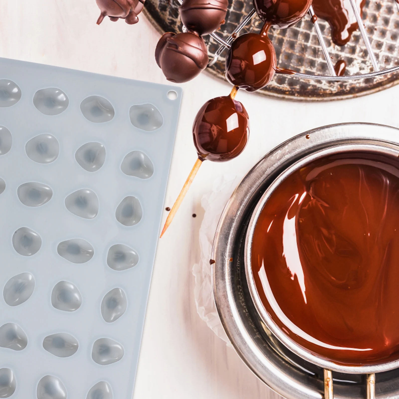 

Baking Pebble Mold Brick for Fondant Chocolate Molds Grey Silica Gel Epoxy Resin Silicone