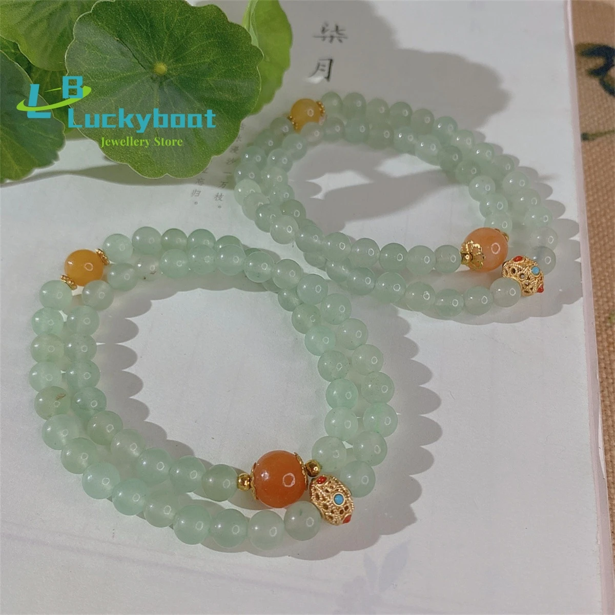 Dongling Jade 2 Rings Natural Gold Silk Jade Bracelet 6mm Small Fresh  Female Charm Jewelry Fashion Women Handmade Amulet Gift