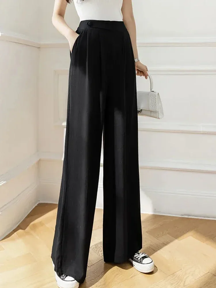 Summer New Cotton Linen Hig Waist Wide Leg Pants Mom's Straight Sweatpant Women 4xl Big Size Trousers Casual Baggy LJ229