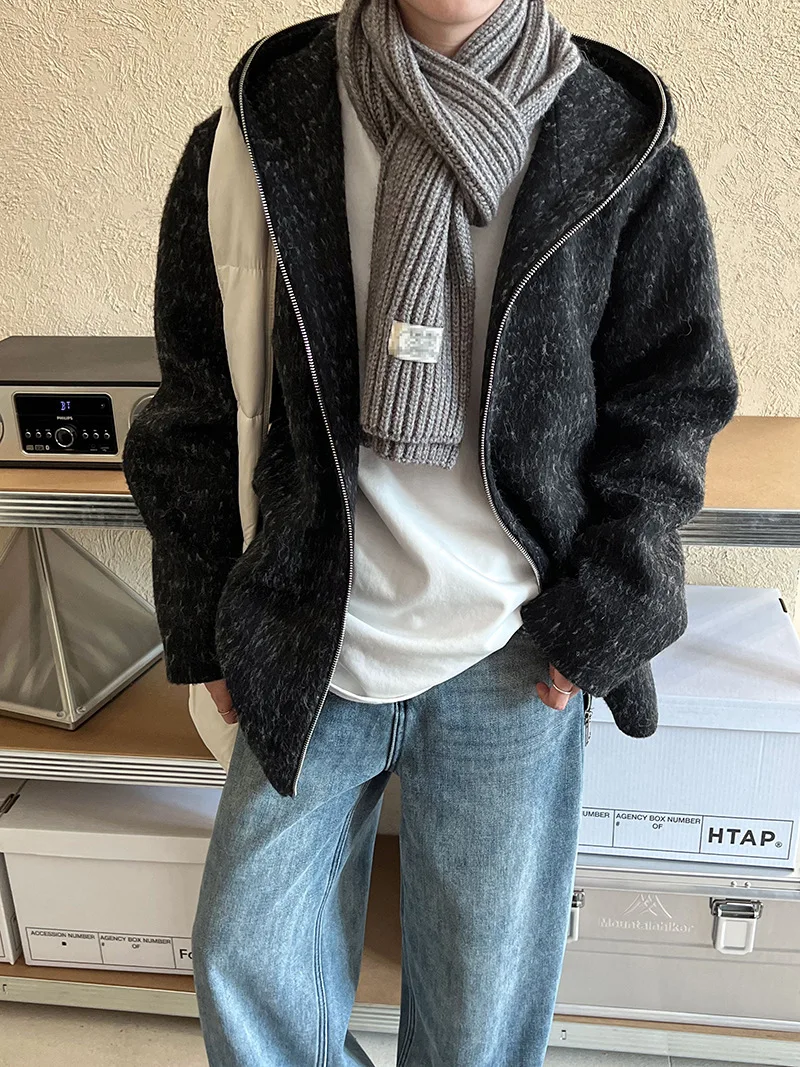 LIMO Trench da donna con cappuccio Streetwear Giacca autunno inverno Poliestere misto lana Capispalla moda per viaggi quotidiani