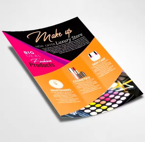 200pcs/pack Customized flyer printing A5 A6 size advertising leaflet menu color printing service