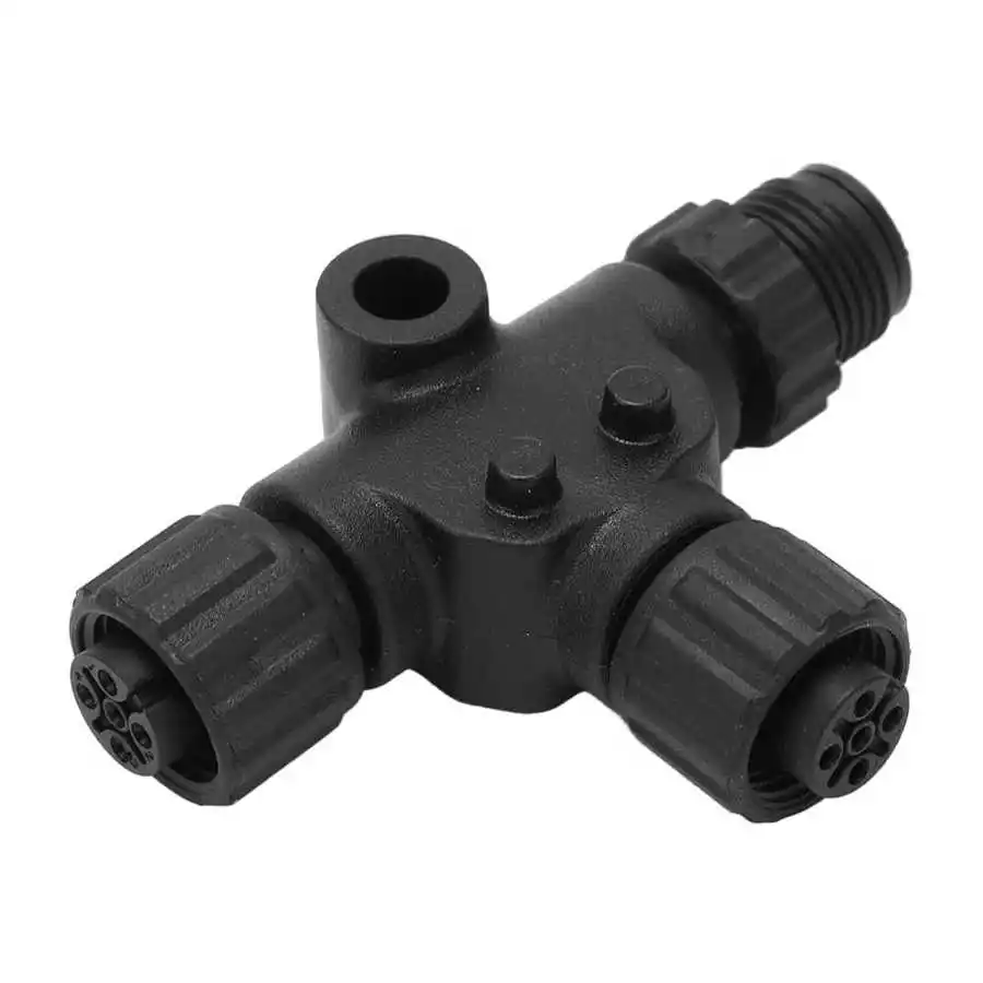 Conector NMEA 2000 T, 3 puertos, 5 pines, rosca M12 IP67, resistente al agua, conector T NMEA 2000 (N2k) (Tee) para Garmin Lowrance Simrad B&G
