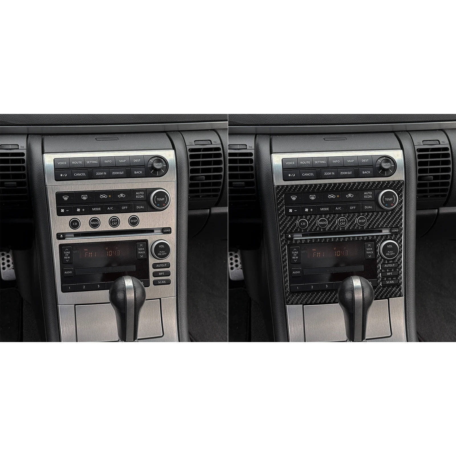Real Soft Carbon Fiber For Infiniti G35 2005–2006 Car Center Console Radio Panel Trim Customizable Sticker Interior Accessories