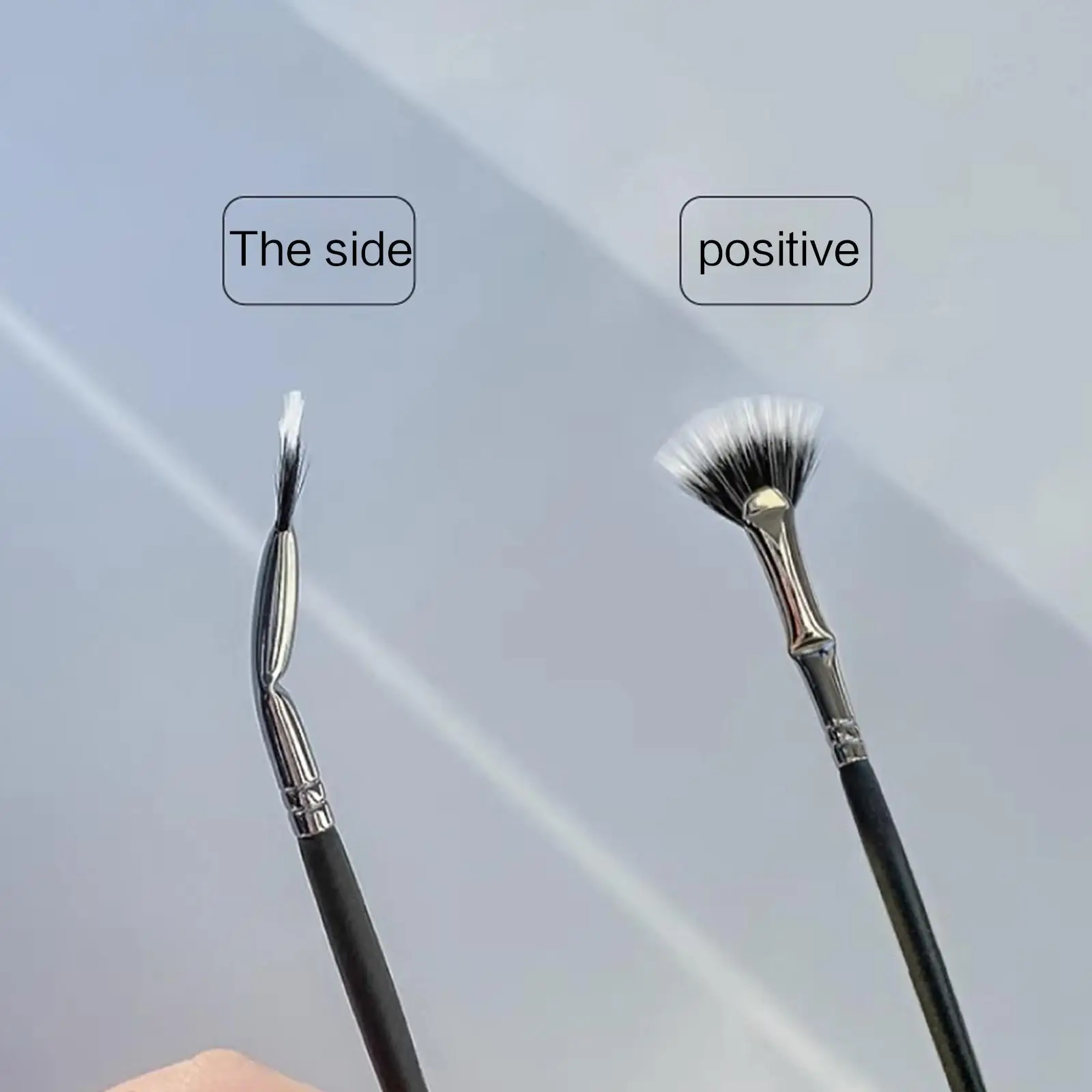 Eyelash Brush Fan Bent Lash Fan Brush Small Fan Brush Mascara Dual Fan Hair Eyes Makeup Fiber Bent Tools Synthetic P6M1