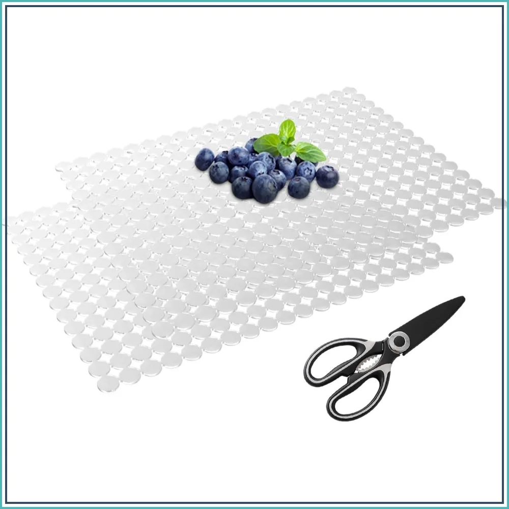 

Kitchen Sink Mat for Stainless Steel/Ceramic Sinks, 2 Pack Sink Protectors with Scissors, Fast Draining, Easy to Clean, DIY Cut, 15.7x11.8 Inch Transparent