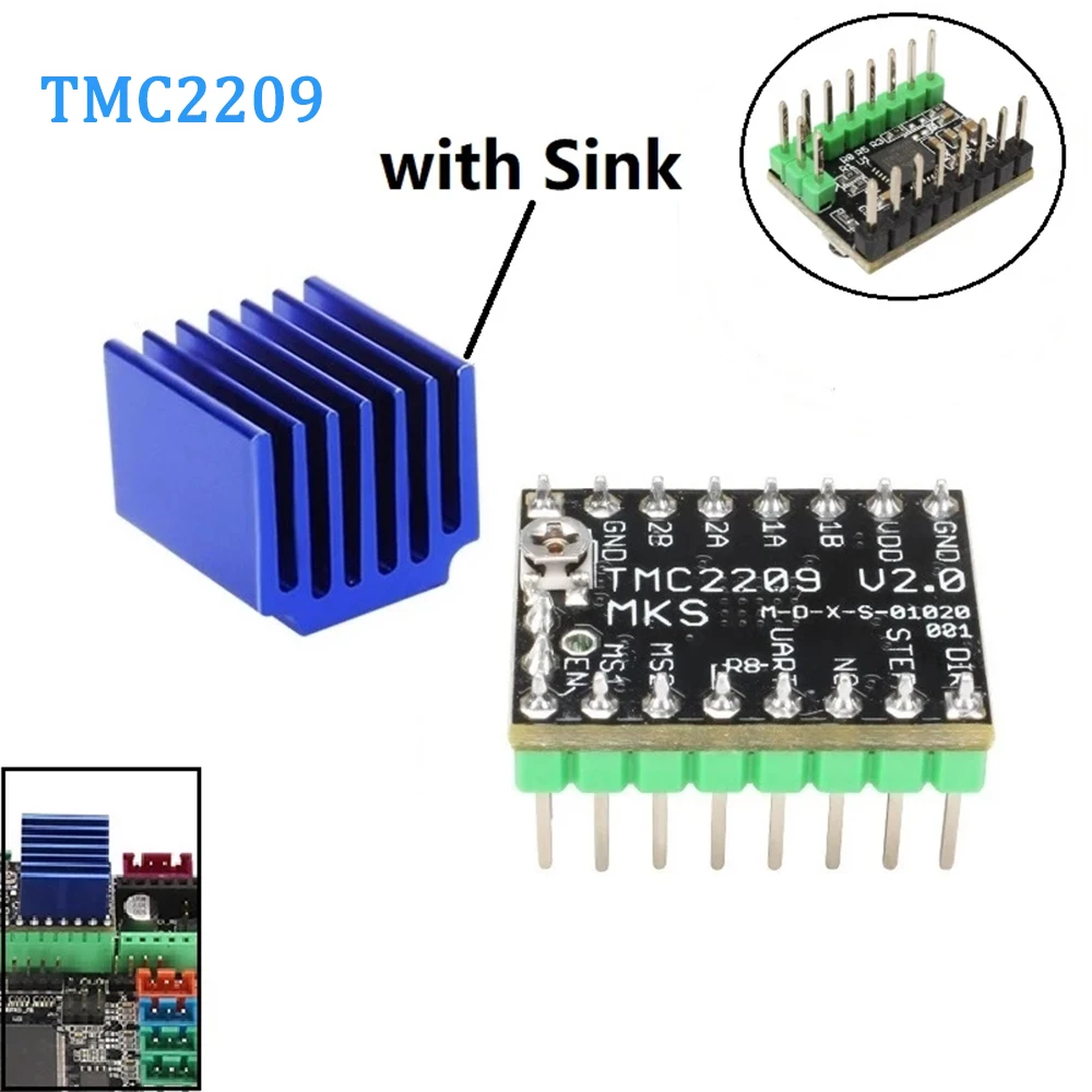 

RAMPS MKS TMC2209 2209 Stepper Motor Driver StepStick 3D Printer Parts 2.0A UART Ultra Silent for SGen_L Gen_L Robin Nano