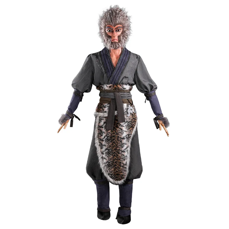 Black Myth: Wukong Cosplay Costume Tiger Apron Outfit Halloween Cos Convention Fancy Stage Suit for Man Full Set Tail Props view 5