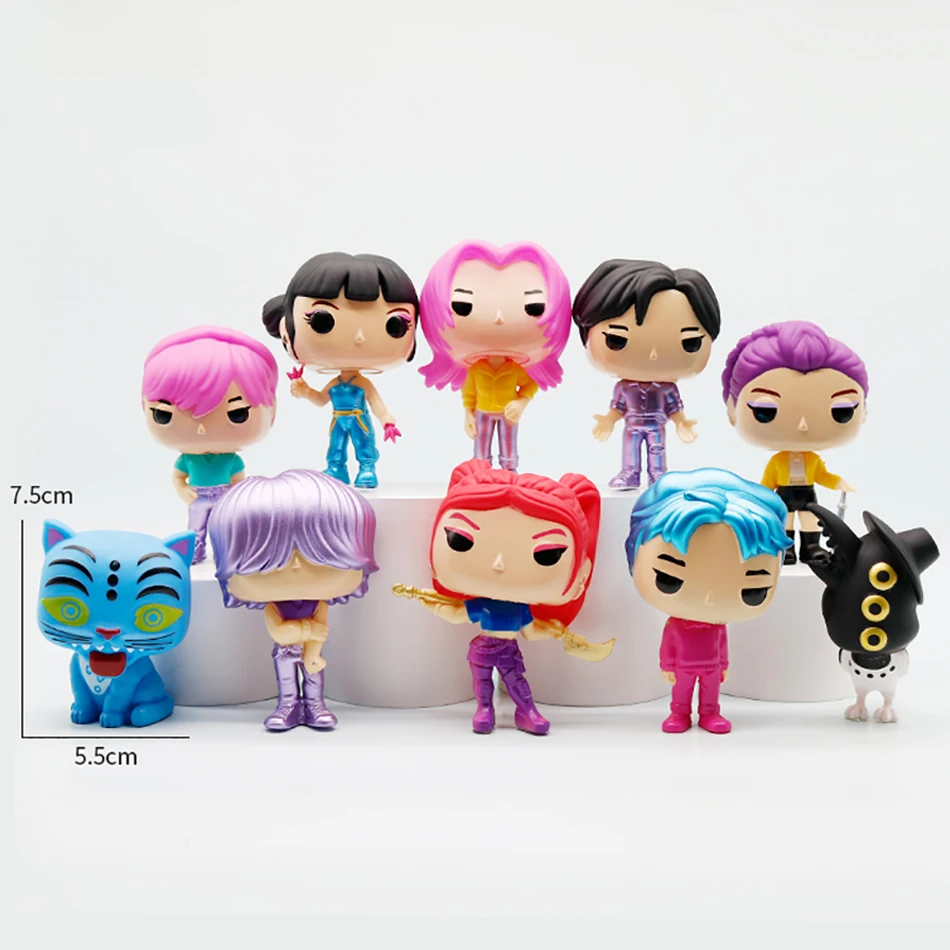 10 pièces/ensemble K pop chasseurs de démons figurine Saja garçons Derpys tigre Rumi Mira Zoey chatte cadeau Collection modèle jouet