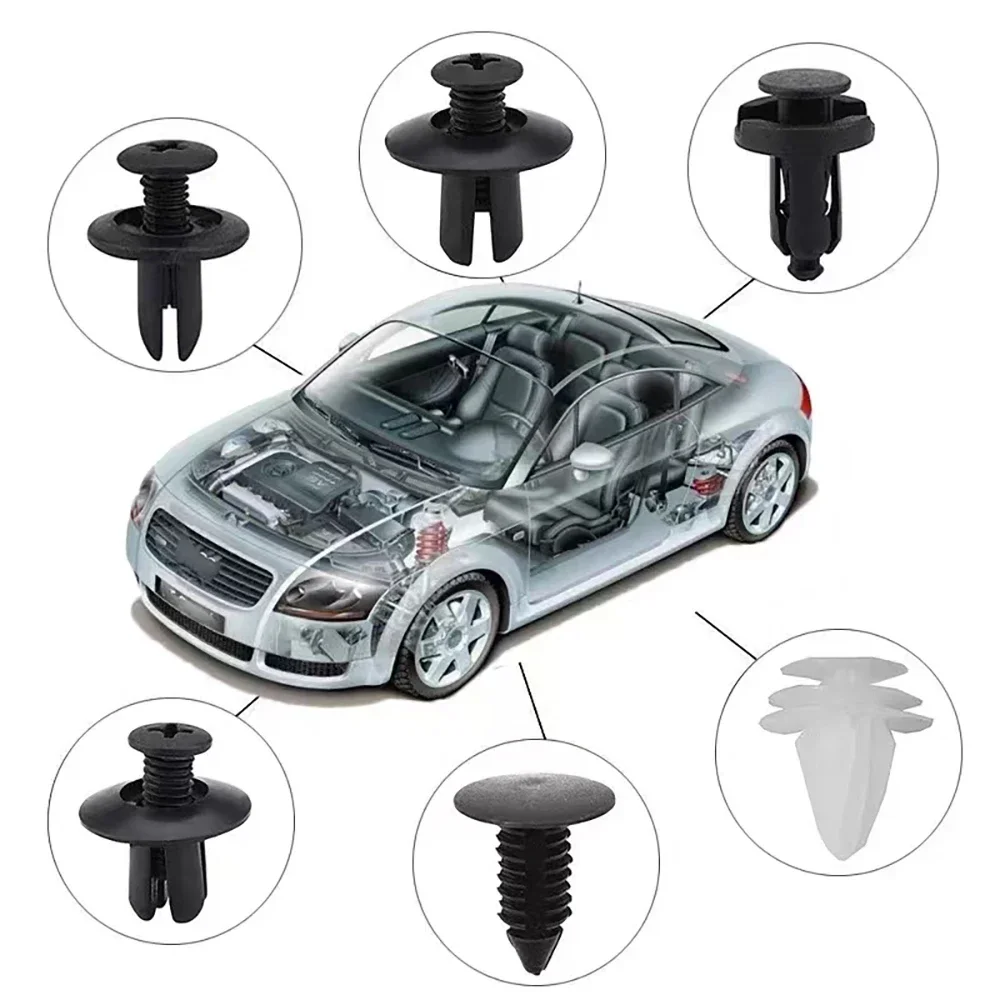 100/50PCS Auto Fastener Clips Kit - Multi-Size Retainers for Car Fender, Bumper, Door & Panel Trim