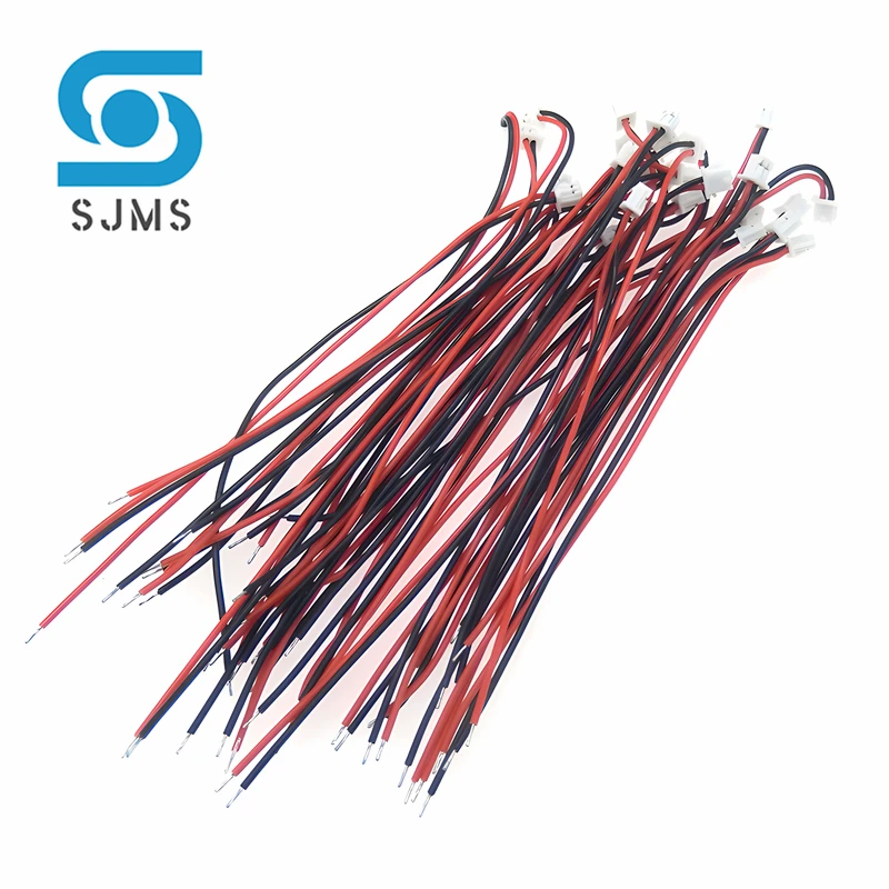 10Pcs JST 1.25 Wire Cable Connector SH 1.25MM Pitch 2pin Electronic Wire Single End Length 50MM 100MM 150MM 200MM DIY Line 28AWG