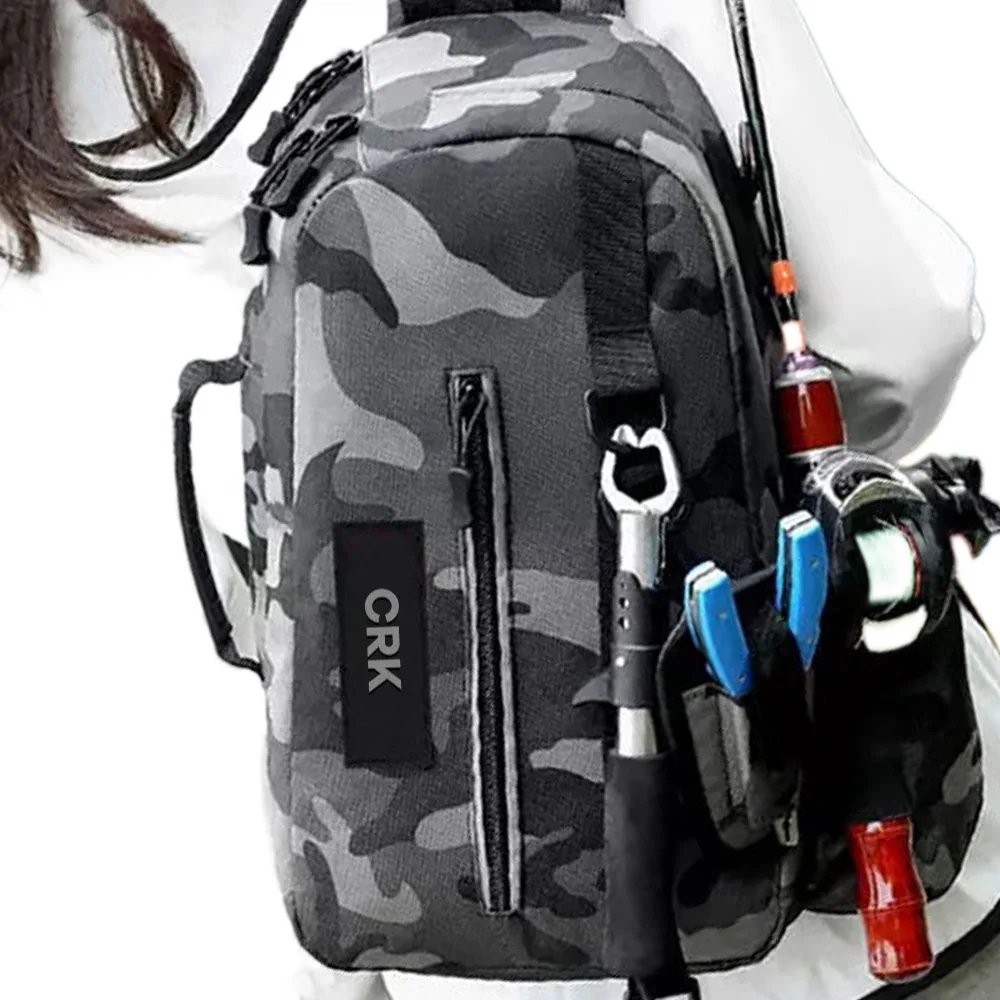 

CRK Fishing tackle bags, Fishing Backpack with Rod Holder - Tackle Box Fly Fishing Gifts for Men Women