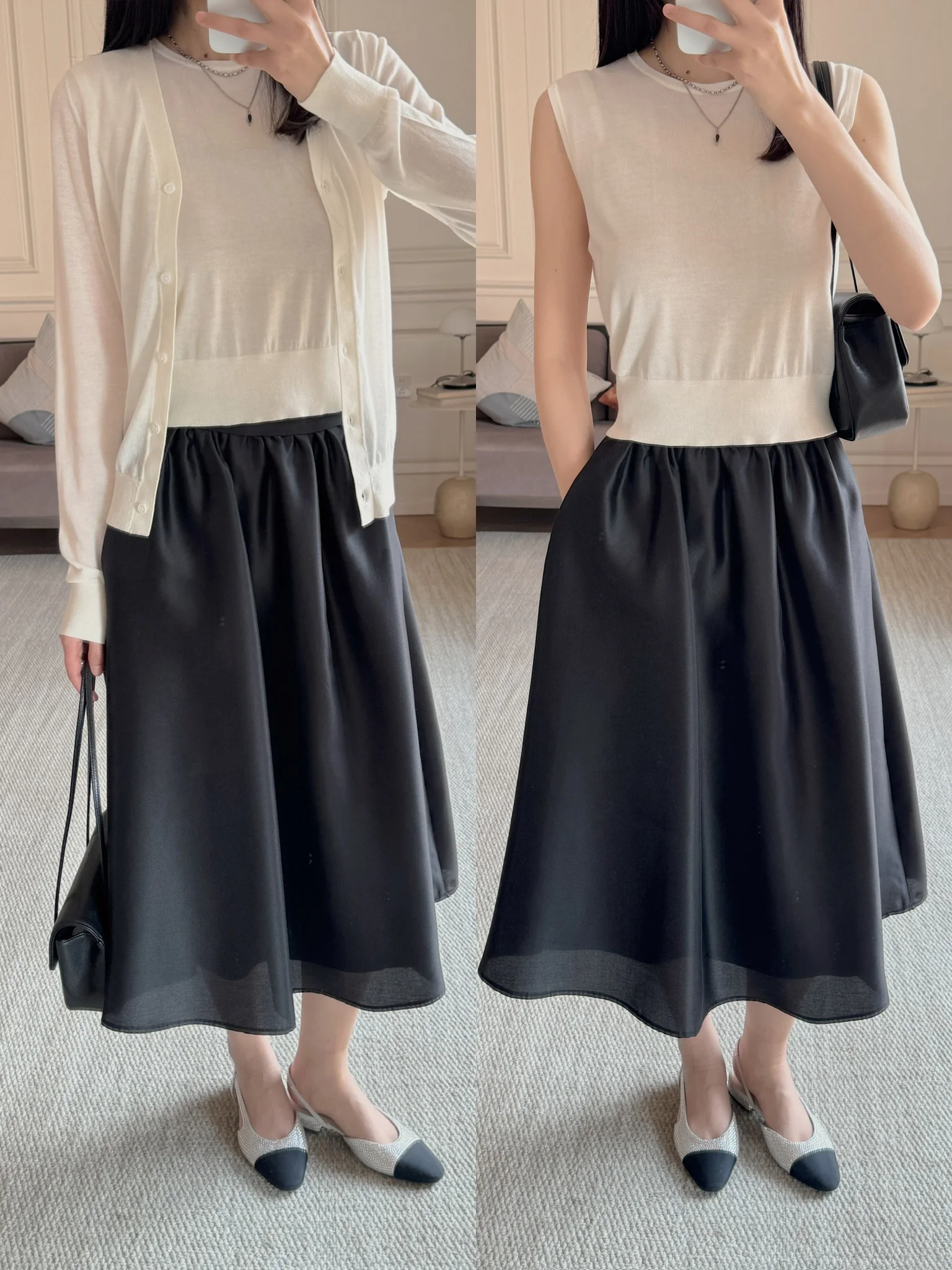 

Long-Termism Three Acetate Lyocell Blended 16 Needle Simple V-Neck Knitted Open Cardigan Vest Woolen Long Sleeve Regular Length