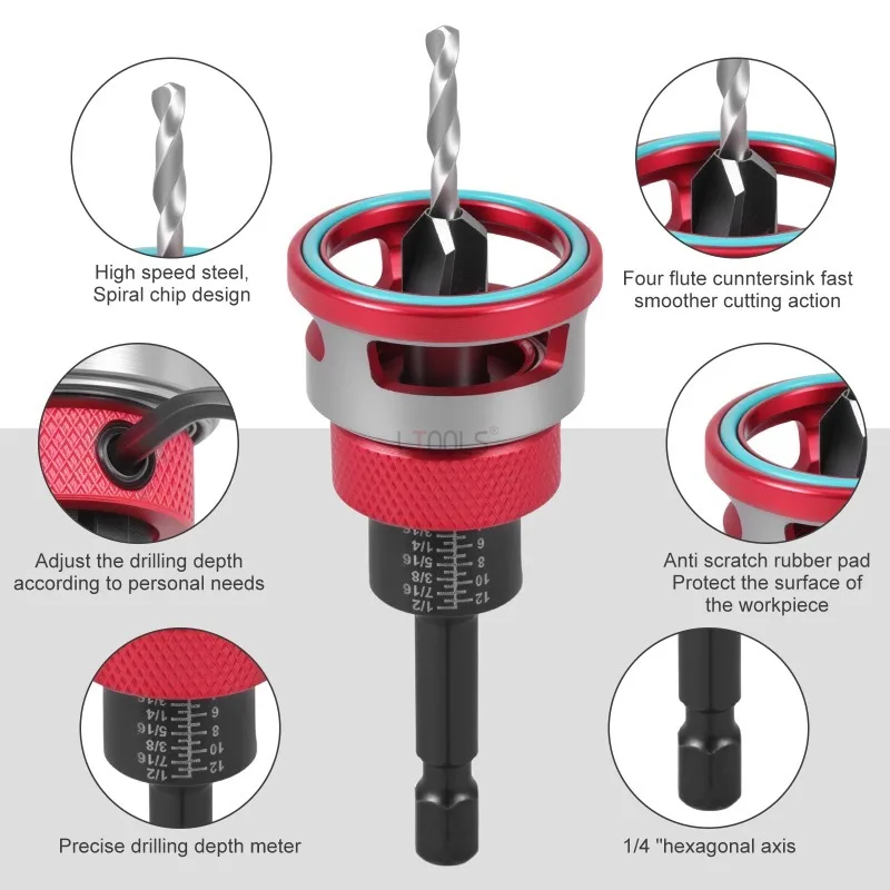 

Сверло с зенковкой, четырехгранное сверло с зенковкой, деревообрабатывающее ограничительное сверло, конусное сверление из сплава, инструменты для открытия отверстий в деревянной доске