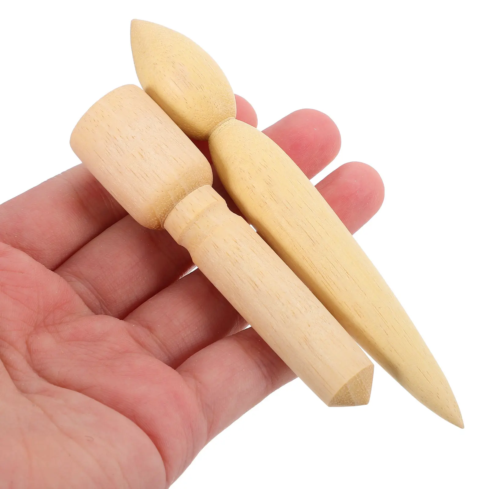 2Pcs Wooden Teapot Spout Modifier Tool Set Pottery Sculpting Tools for Clay Trimming Shaping Repairing DIY Pottery Crafts
