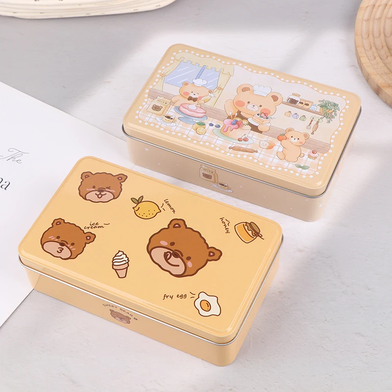 

1Pc Christmas Rectangle Tinplate Box Empty Storage Box Gift Box Cookie Candy Box Xmas Party Gift Sundries Organizer