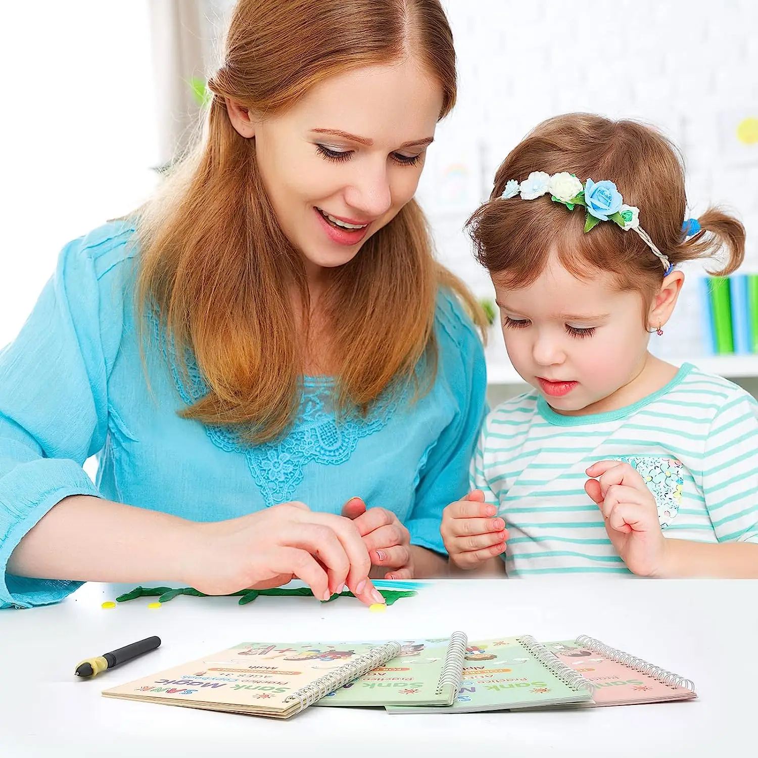 Cahier d'apprentissage de l'alphabet réutilisable, livre de calligraphie 3D, livre de mathématiques et d'anglais, dessin des chiffres, éducation pour les enfants, jouet d'entraînement, cadeaux