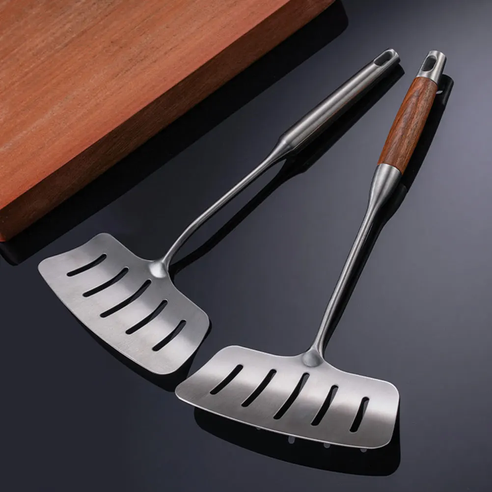 

Thickened and Widened Fried Fish Spatula Chocolate for Kitchen Cooking Steel Tool Tray Baby