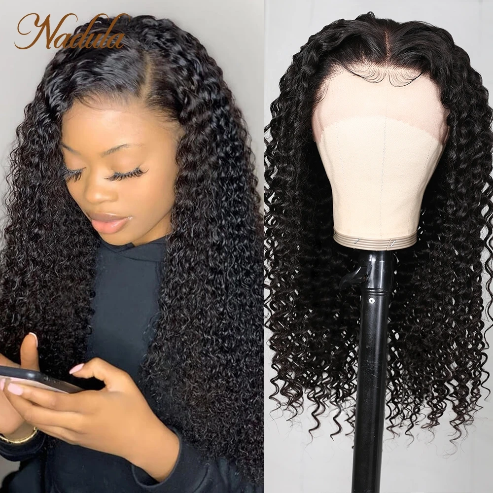 

Nadula Hair 13x4 Deep Curly Human Hair Lace Wig Brazilian Deep Wave Human Hair Lace Front Wig Pre Plucked With Baby Hair