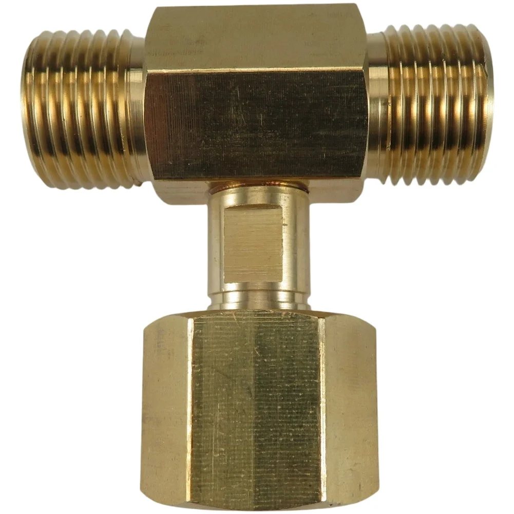 Threaded Tee Fitting 3 Way Connector Adapter W21 814 Carbon Dioxide Tank Splitter for Dual Device Use with Gasket Seal