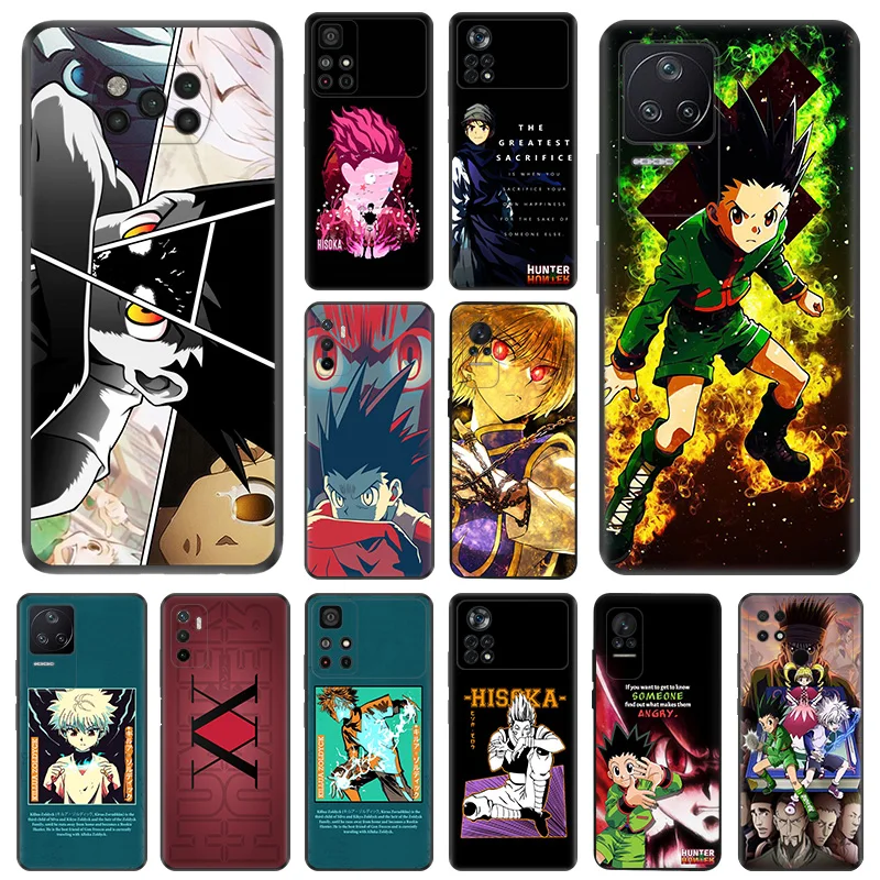 Matte Phone Case for Xiaomi Mi Poco F3 F4 F5 X3 X4 X5 M3 M4 Pro GT M5 C40 C50 C51 M5S Cartoon Hunter X Hunter Black Soft Cover