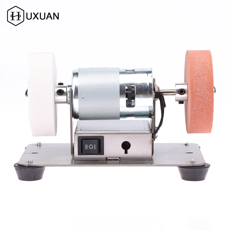 100W Double Grinder Machine Artifact Table Grinder Motor Micro Coarse And Fine Polishing Electric Grinding Wheel Grindig Stone