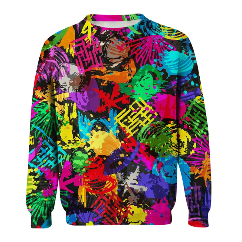 

Funny Graffiti Art 3D Printed Pullover Men Sweatshirt Top Autumn And Winter Long Sleeve O Neck Sweatshirts Streetwear Sweater