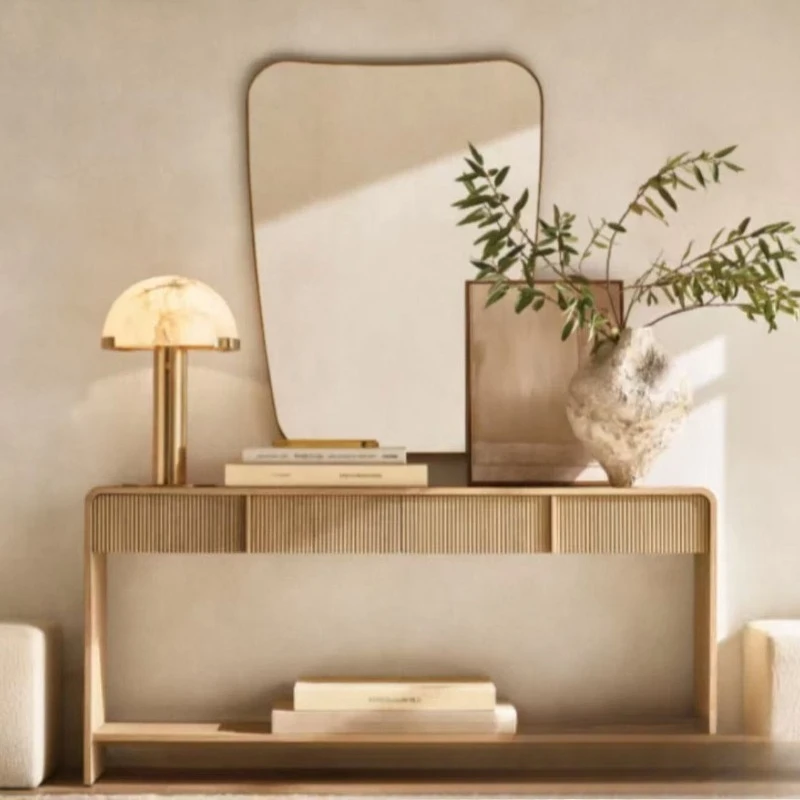 Entry porch strip case storage, sofa backrest side table