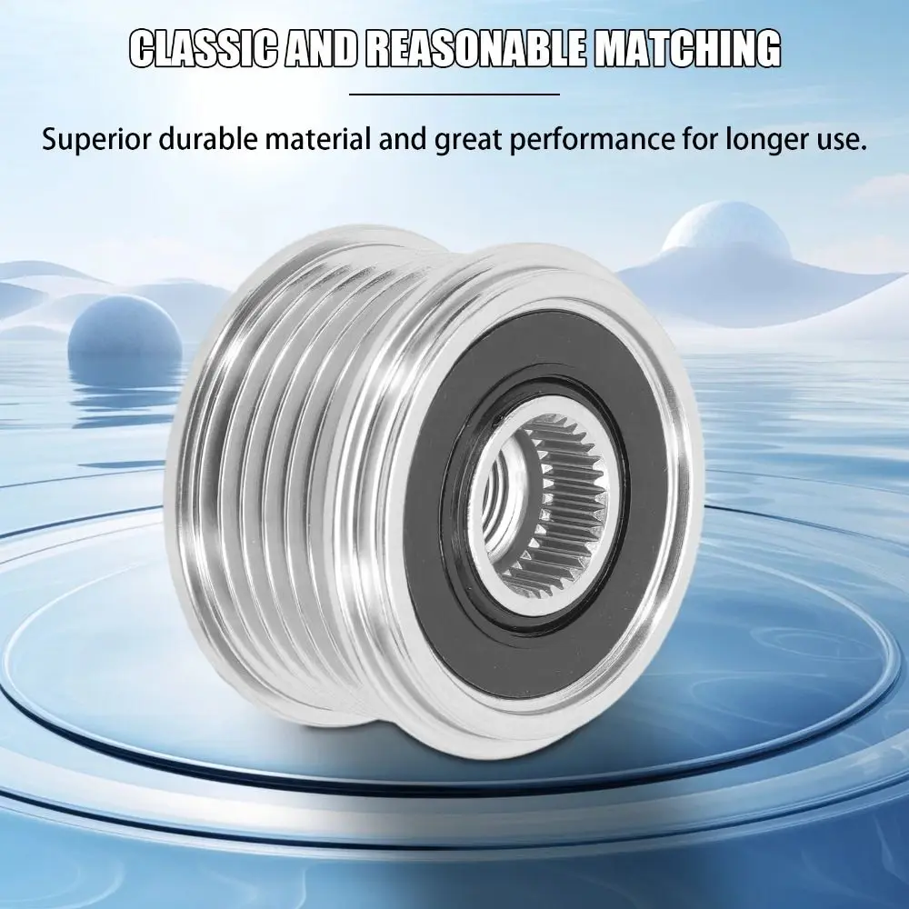 

Adjustable Car Alternator Clutch Wheel Compatible Silver Clutch Generator Freewheel Durable Easy To Install Car Generator Pulley