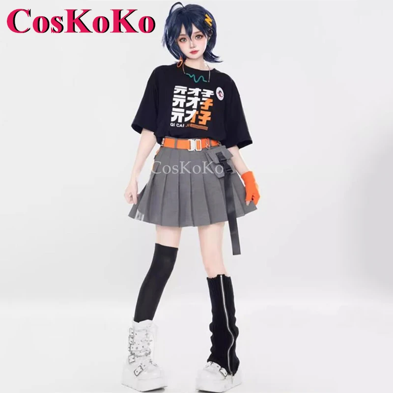 CosKoKo Belle Cosplay Game Zenless Zone Zero Kostium Gra Produkty powiązane T-Shirt Spódnica Codzienne noszenie Halloween Odgrywanie ról Odzież