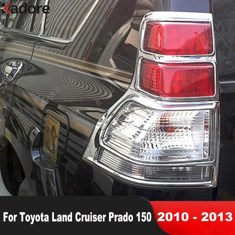 

For Toyota Land Cruiser Prado J150 2010 2011 2012 2013 Chrome Car Rear Tail Light Lamp Cover Trim Taillight Trims Accessories